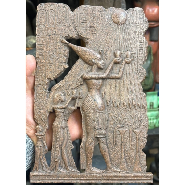 Granite Akhenaten Family Plaque, Ancient Egyptian Replica - صورة إضافية 3