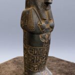 Hand Carved Basalt Sekhmet Sarcophagus, Ancient Egyptian Goddess Replica - صورة إضافية 3