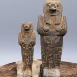 Hand Carved Basalt Sekhmet Sarcophagus, Ancient Egyptian Goddess Replica - صورة إضافية 9
