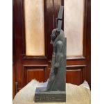 Hand-Carved Basalt Statue: Egyptian God Nefertem, Deity of Beauty & Healing