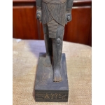 Hand-Carved Basalt Statue: Egyptian God Nefertem, Deity of Beauty & Healing