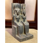 Hand-Carved Basalt Statue: Sekhmet & Hathor, Egyptian Goddesses - صورة إضافية 3