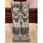 Hand-Carved Basalt Statue: Sekhmet & Hathor, Egyptian Goddesses - صورة إضافية 8