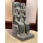 Hand-Carved Basalt Statue: Sekhmet & Hathor, Egyptian Goddesses - صورة إضافية 9