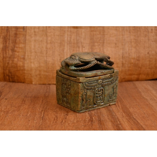 Hand Carved Stone Scarab Box – Egyptian Jewelry Box Replica