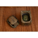 Hand Carved Stone Scarab Box – Egyptian Jewelry Box Replica