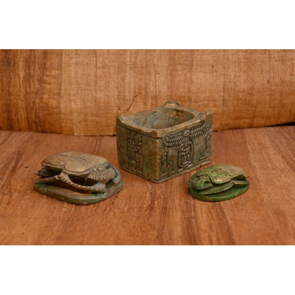 Hand Carved Stone Scarab Box – Egyptian Jewelry Box Replica