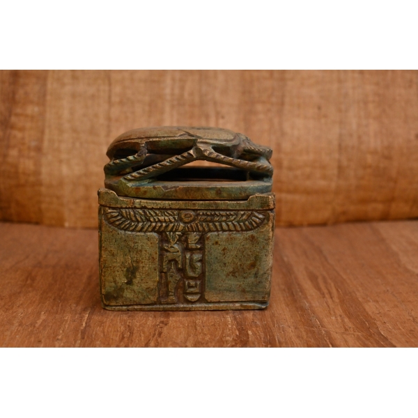 Hand Carved Stone Scarab Box – Egyptian Jewelry Box Replica