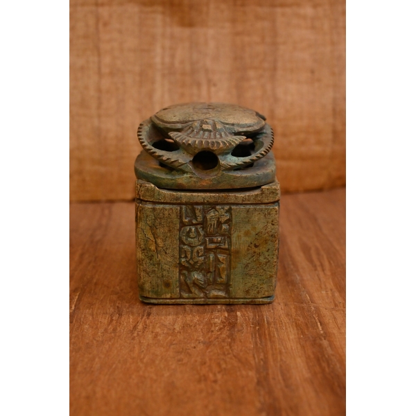 Hand Carved Stone Scarab Box – Egyptian Jewelry Box Replica