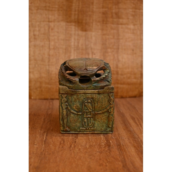 Hand Carved Stone Scarab Box – Egyptian Jewelry Box Replica