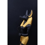 Handcrafted Anubis Statue: Egyptian God of Mummification, 40cm Natural Stone