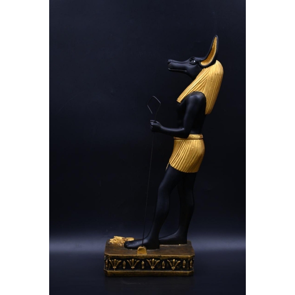 Handcrafted Anubis Statue: Egyptian God of Mummification, 40cm Natural Stone