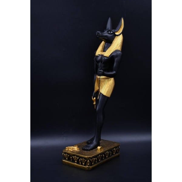 Handcrafted Anubis Statue: Egyptian God of Mummification, 40cm Natural Stone