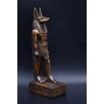 Handcrafted Anubis Statue: Egyptian God of Protection, Brown Stone (23cm)