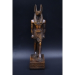 Handcrafted Anubis Statue: Egyptian God of Protection, Brown Stone (23cm)