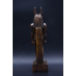 Handcrafted Anubis Statue: Egyptian God of Protection, Brown Stone (23cm)