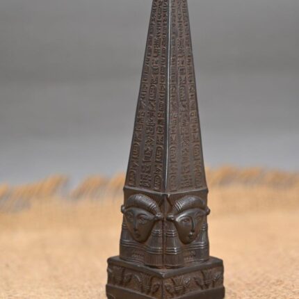 Handcrafted Basalt Ramses Obelisk: Egyptian Home Decor