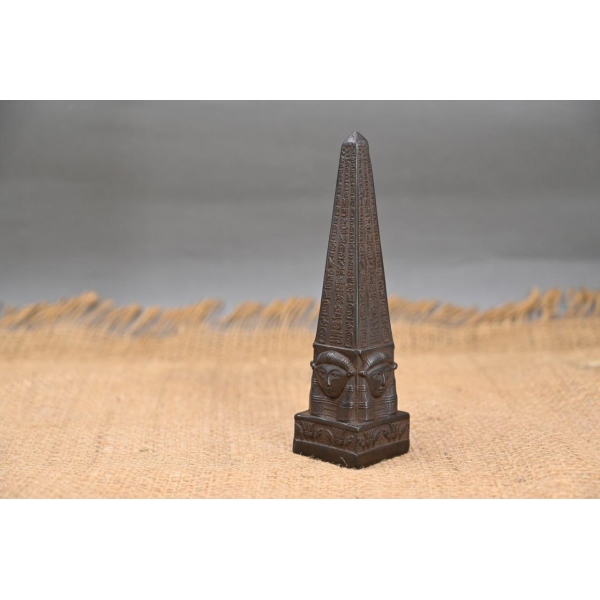 Handcrafted Basalt Ramses Obelisk: Egyptian Home Decor