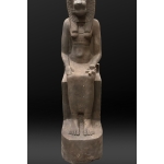 Handcrafted Basalt Sekhmet Statue, Egyptian Goddess of War