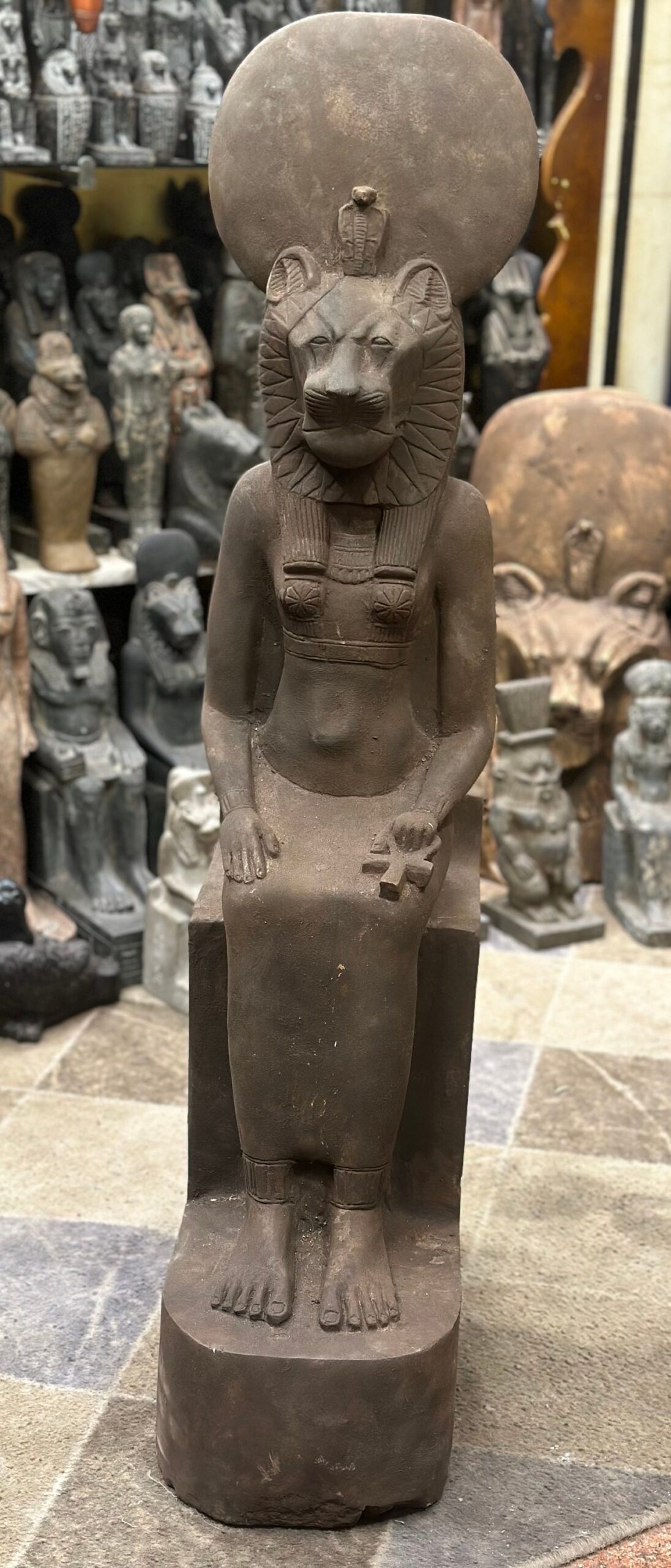 Basalt Sekhmet Statue, Egyptian Goddess of War
