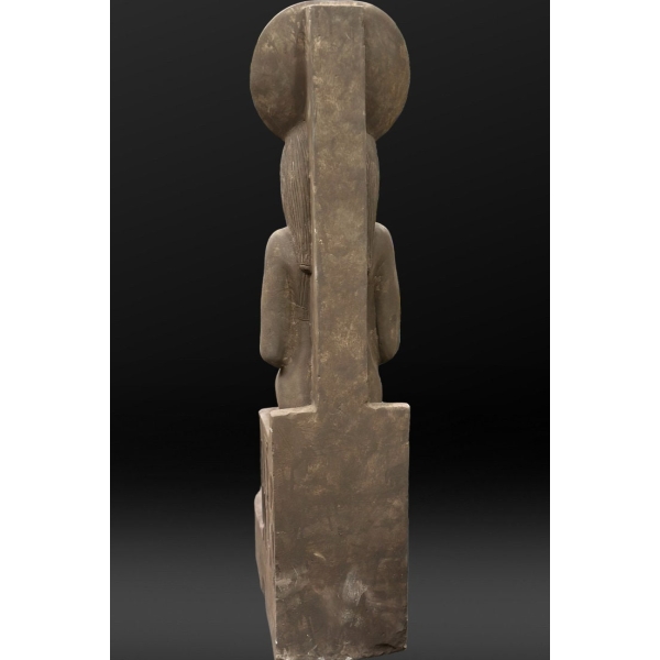 Handcrafted Basalt Sekhmet Statue, Egyptian Goddess of War