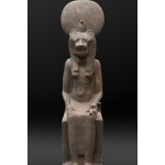 Handcrafted Basalt Sekhmet Statue, Egyptian Goddess of War