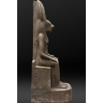 Handcrafted Basalt Sekhmet Statue, Egyptian Goddess of War