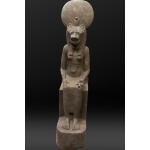 Handcrafted Basalt Sekhmet Statue, Egyptian Goddess of War
