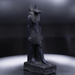 Handcrafted Basalt Stone Anubis Statue - Egyptian Mythology Decor (30cm)