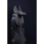 Handcrafted Basalt Stone Anubis Statue - Egyptian Mythology Decor (30cm)