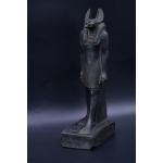Handcrafted Basalt Stone Anubis Statue - Egyptian Mythology Decor (30cm)