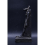 Handcrafted Basalt Stone Anubis Statue - Egyptian Mythology Decor (30cm)