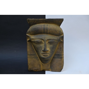 Handcrafted Hathor Mask, Egyptian Goddess Statue, Ancient Mythology Decor