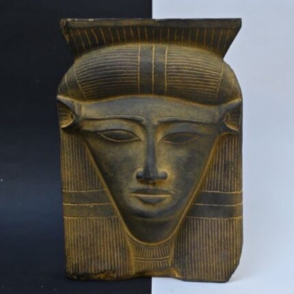 Handcrafted Hathor Mask, Egyptian Goddess Statue, Ancient Mythology Decor