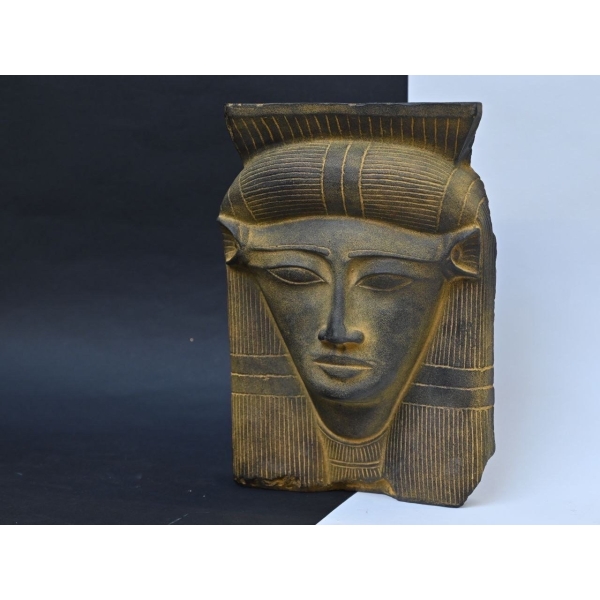 Handcrafted Hathor Mask, Egyptian Goddess Statue, Ancient Mythology Decor