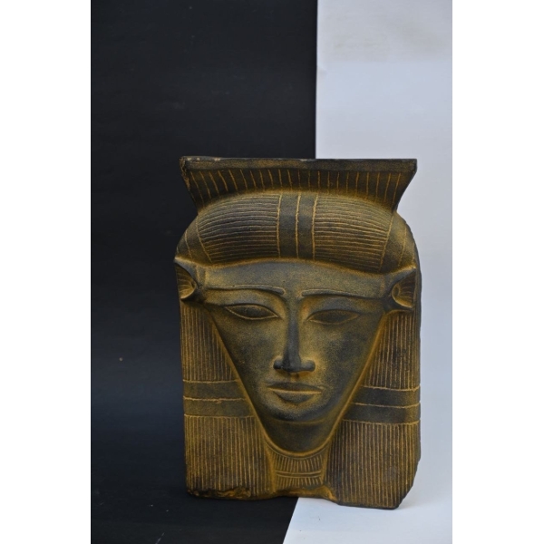 Handcrafted Hathor Mask, Egyptian Goddess Statue, Ancient Mythology Decor