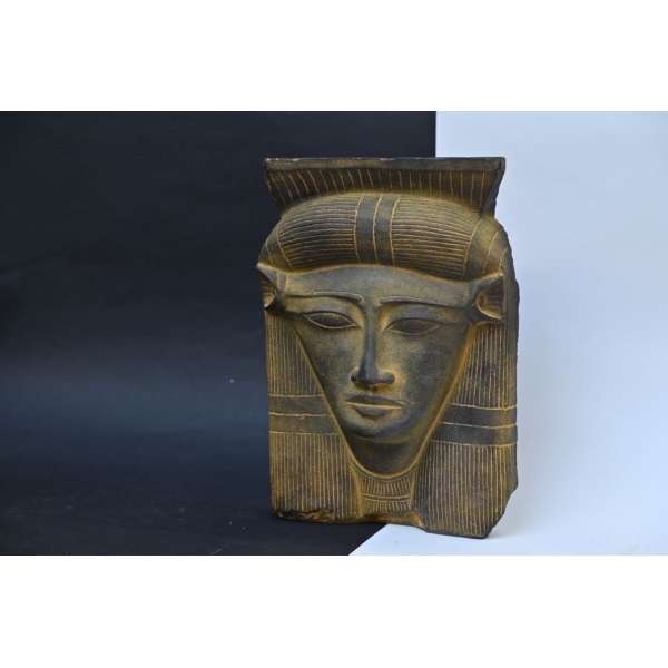 Handcrafted Hathor Mask, Egyptian Goddess Statue, Ancient Mythology Decor