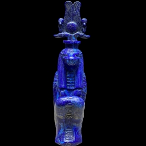 Handcrafted Lapis Lazuli Sobek Statue – Egyptian Crocodile God Art (33 cm)