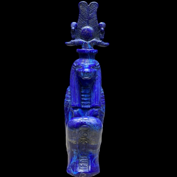 Handcrafted Lapis Lazuli Sobek Statue – Egyptian Crocodile God Art (33 cm)