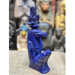 Handcrafted Lapis Lazuli Sobek Statue – Egyptian Crocodile God Art (33 cm)