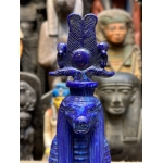 Handcrafted Lapis Lazuli Sobek Statue – Egyptian Crocodile God Art (33 cm)