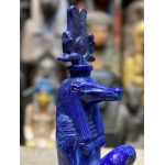 Handcrafted Lapis Lazuli Sobek Statue – Egyptian Crocodile God Art (33 cm)