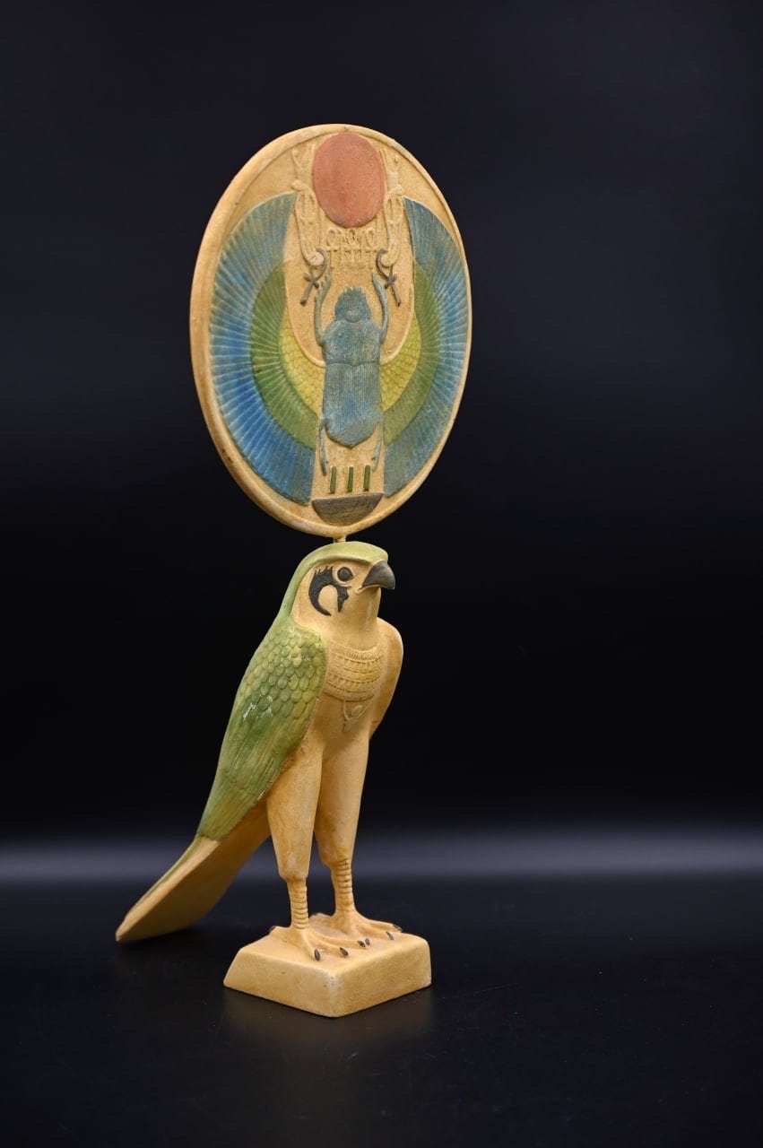 Handcrafted Limestone Horus Statue, Egyptian God of Protection (35cm)