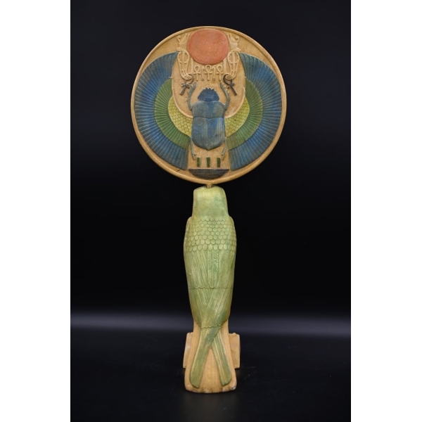 Handcrafted Limestone Horus Statue, Egyptian God of Protection (35cm)