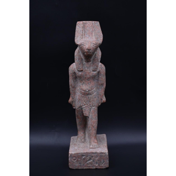 Handcrafted Red Granite Anubis Statue - Egyptian God of Afterlife (30cm)