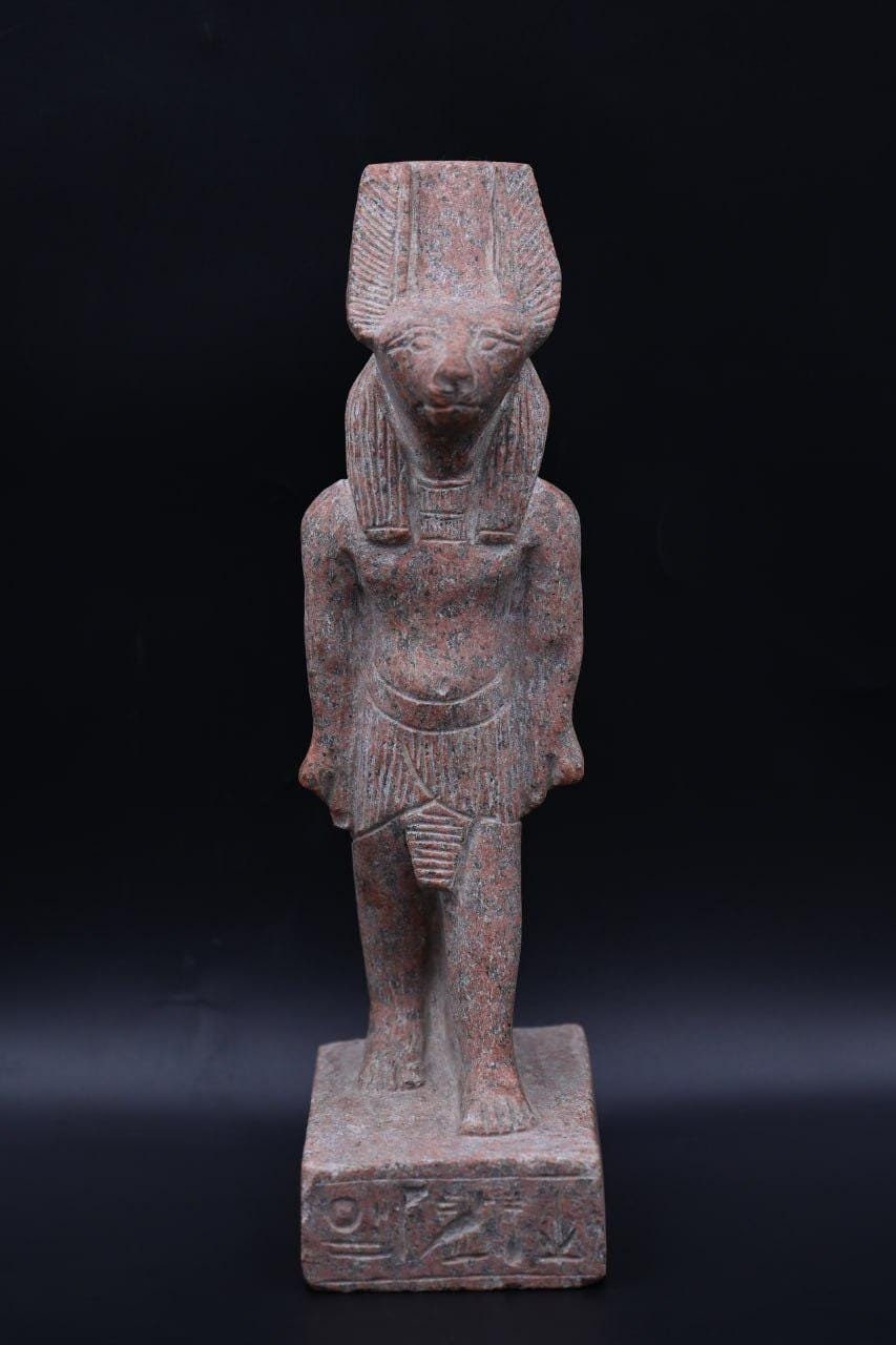 Red Granite Anubis Statue – Egyptian God of Afterlife (30cm)