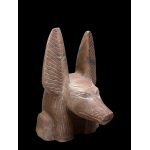 Handcrafted Red Granite Anubis Statue, Egyptian God Replica