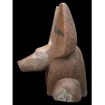 Handcrafted Red Granite Anubis Statue, Egyptian God Replica