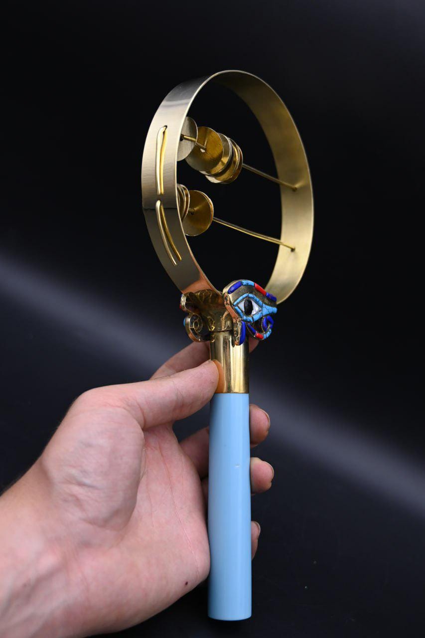 Handcrafted Sistrum of Horus: Egyptian Religious Antiques