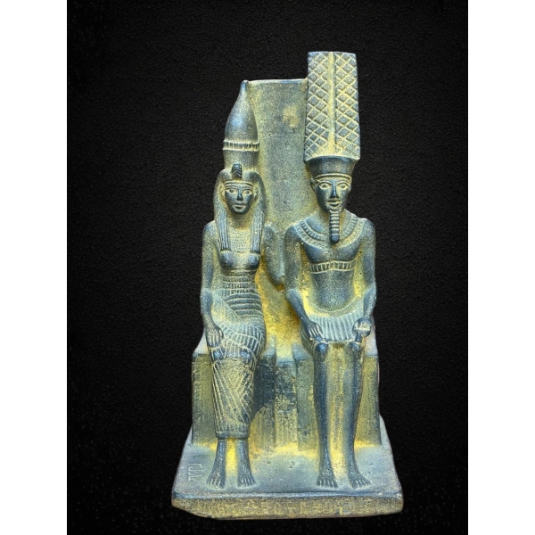Handcrafted Stone Amun Ra and Mut Statue – Ancient Egyptian Mythology